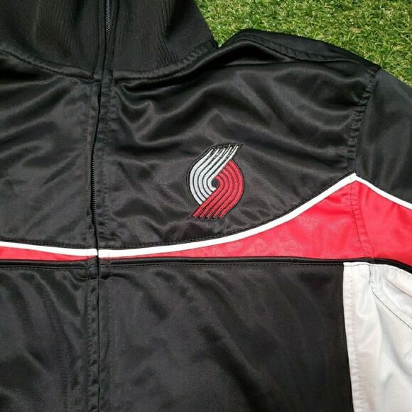 Portland Trail Blazers Mens Red Large NBA Full Zip Warm Up Sports 4800 - Picture 3 of 9